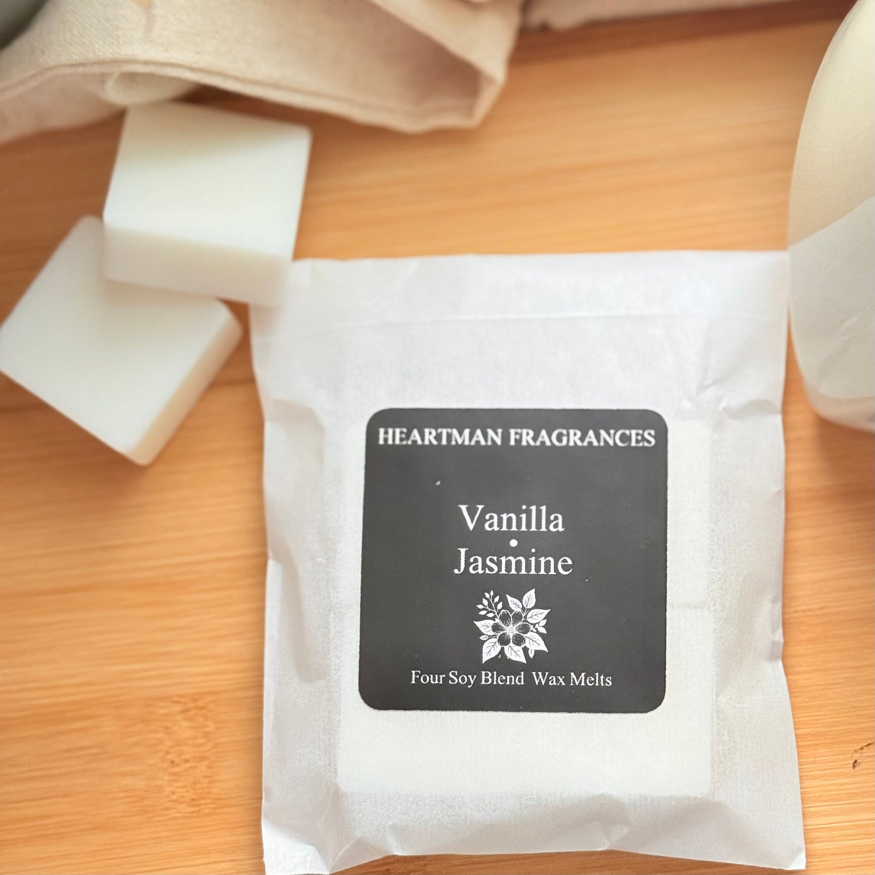 Vanilla scented hand-poured wax melts by Heartman Fragrances