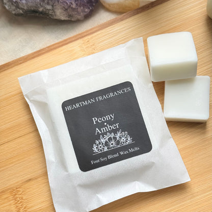 (New) Peony & Amber Wax Melts • 4 pck