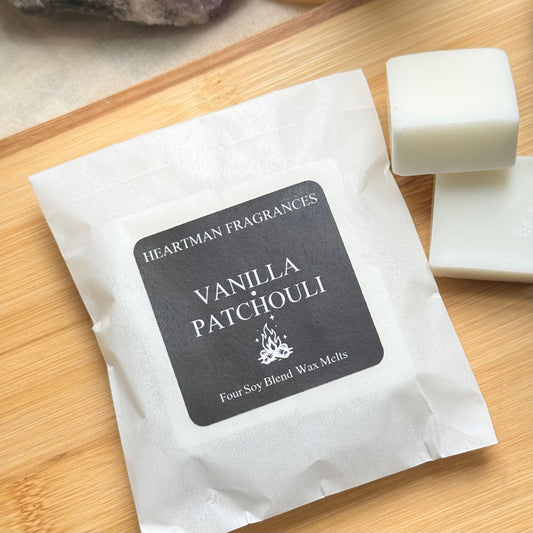 Vanilla and Patchouli luxury wax melts 4 pack by Heartman Fragrances
