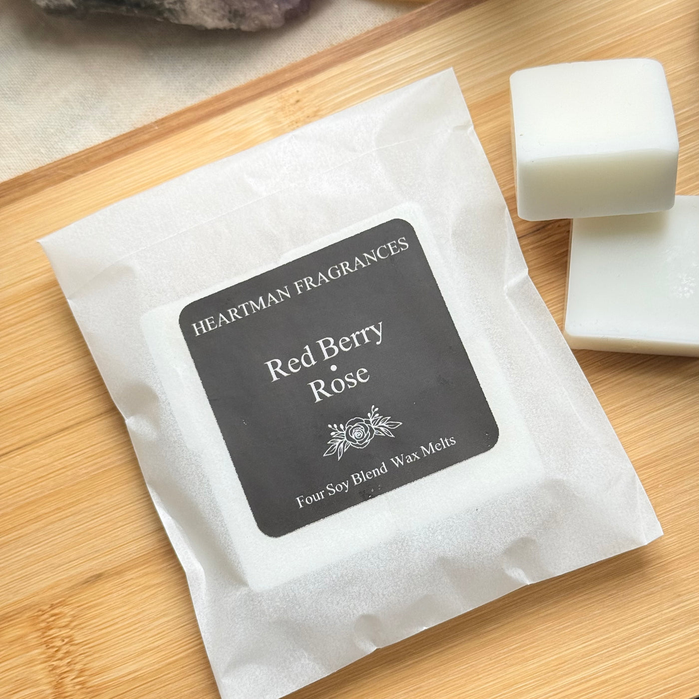 Red Berry and Rose luxury wax melts 4 pack by Heartman Fragrances