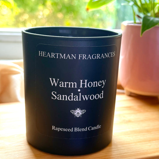 Warm Honey & Sandalwood Luxury Scented Candle | Hand-Poured Soy Blend