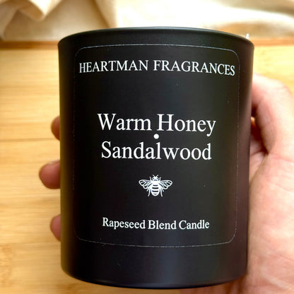 Warm Honey & Sandalwood Luxury Scented Candle | Hand-Poured Soy Blend
