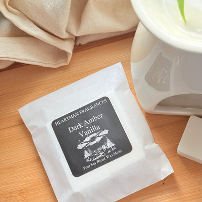 Dark Amber & Vanilla Luxury Wax Melts • 4 Pack | Hand-Poured