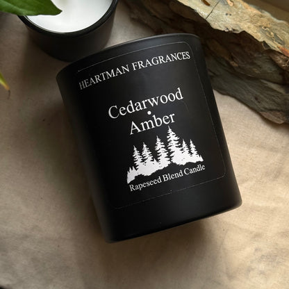 Cedarwood & Amber Luxury Scented Candle | Hand-Poured Soy Blend