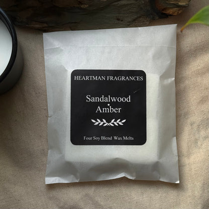 Sandalwood & Amber Luxury Wax Melts • 4 Pack | Hand-Poured
