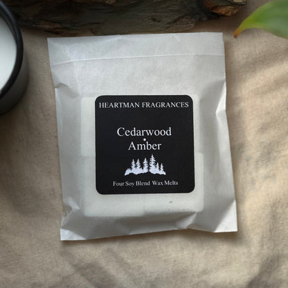 Cedarwood & Amber Luxury Wax Melts • 4 Pack | Hand-Poured